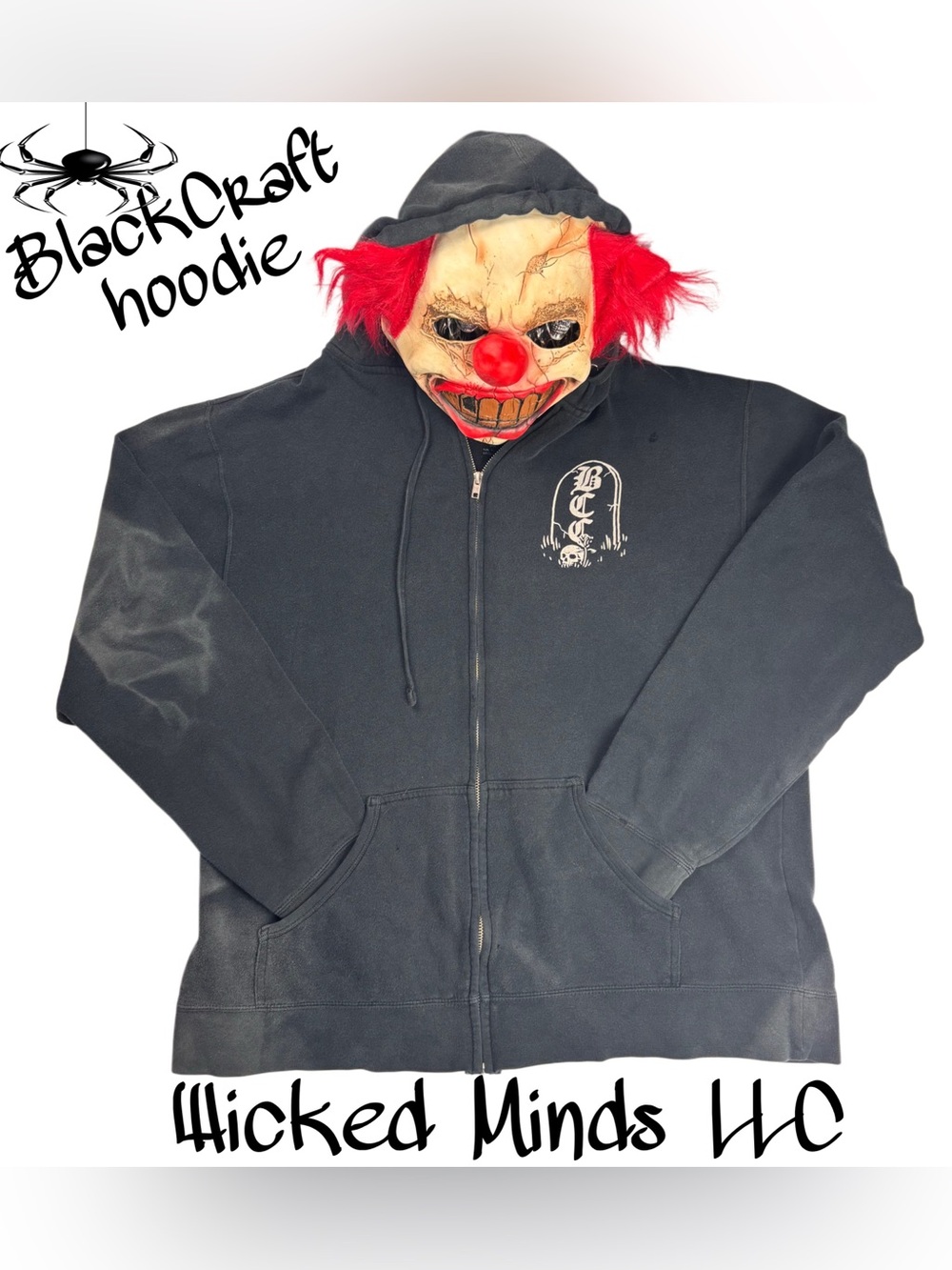BlackCraft Cult XL Gothic Zip Hoodie Never Trust The Living BCC